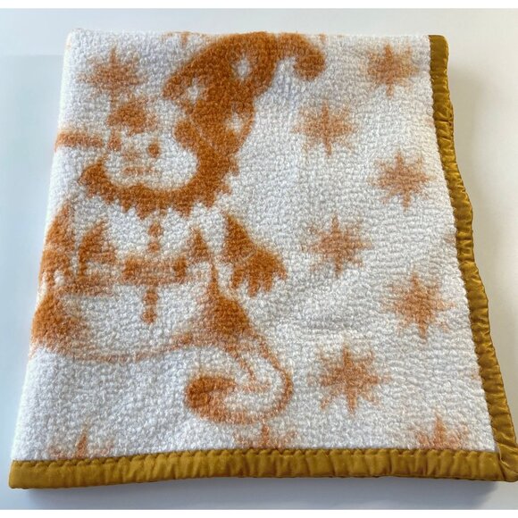 Vintage baby blanket, reversible fleece with satin trim, elf and stars - Picture 10 of 10